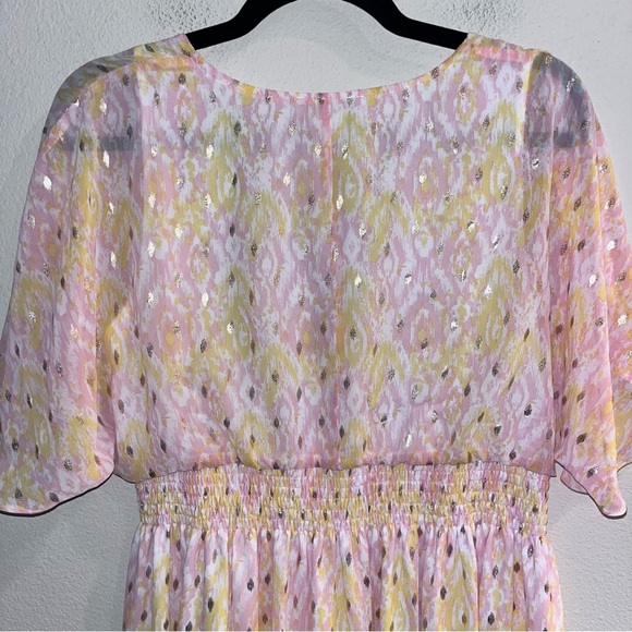 House of Harlow 1960 Metallic Boho Floral Maxi Dress Size Small - Picture 4 of 9